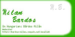 milan bardos business card